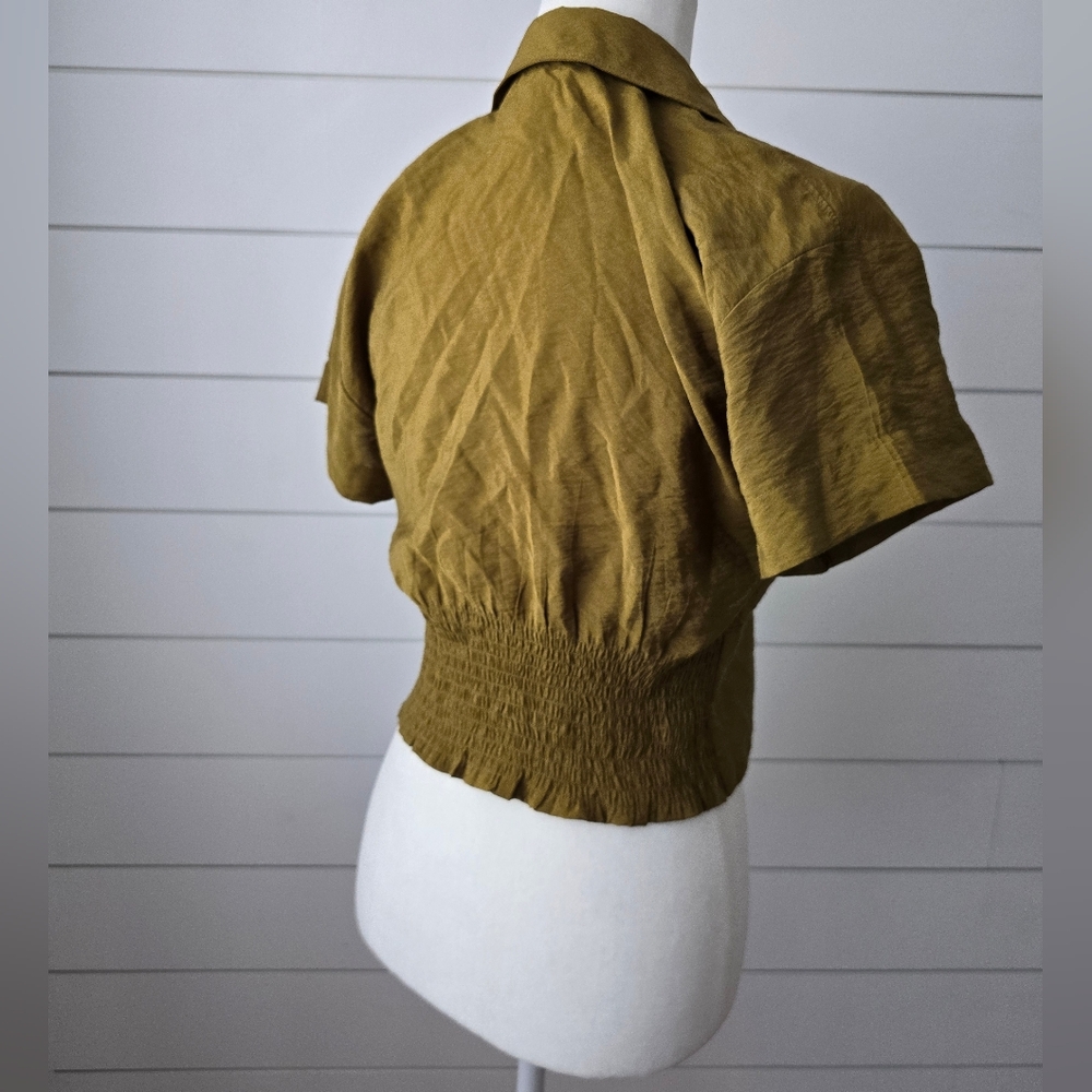 Madewell Olive Green Button Top Size xs - Picture 2 of 7